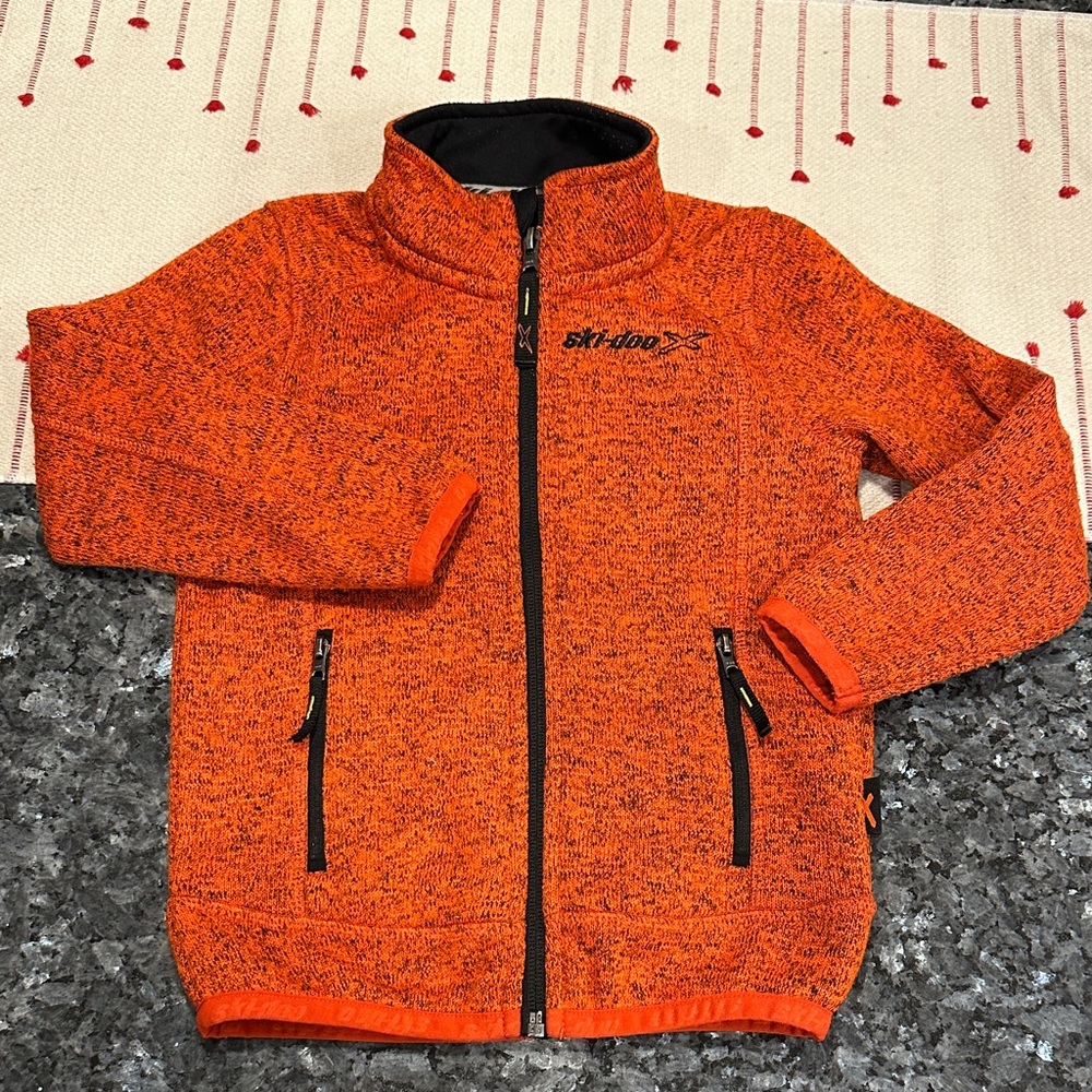 Ski-Doo BRP Kids Orange Heather Fleece Zip 3-4